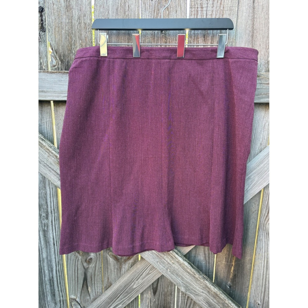Lane Bryant Burgundy Textured A-Line Skirt Plus Size 22 Office Professional